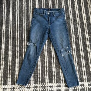 Women's Blue Distressed Jeans